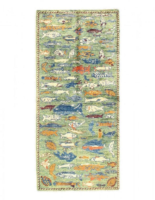 Alfombra de lana kazaka caucásica antigua del siglo XVIII para sala de estar - 3'7'' X 7'5''
