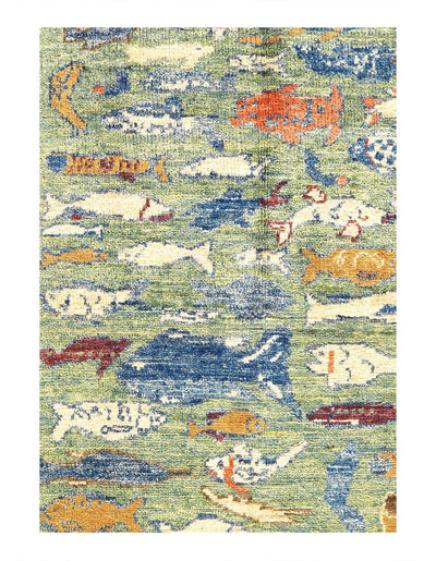 Canvello Fine hand Knotted Gabbeh Fish design Runner - 2' x 5' - Canvello