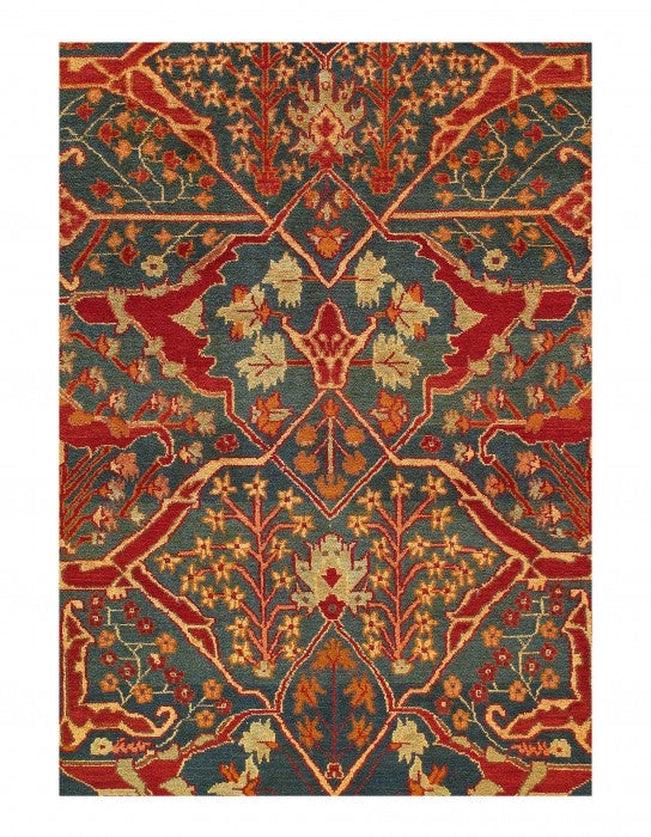 Canvello Fine Hand Knotted Indian Agra rug - 8'1'' X 10'4'' - Canvello