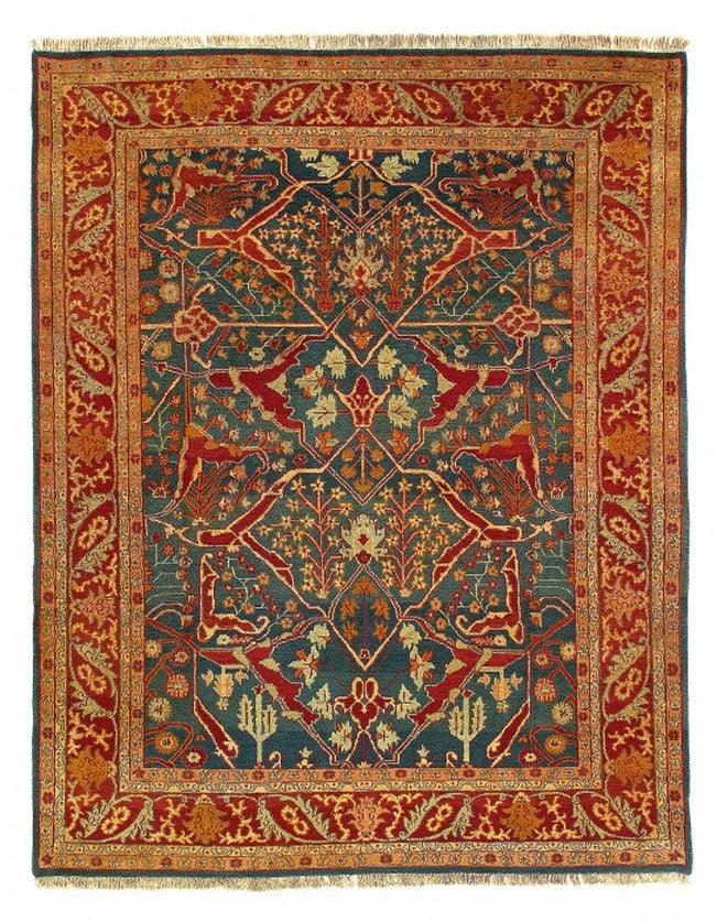 Canvello Fine Hand Knotted Indian Agra rug - 8'1'' X 10'4'' - Canvello