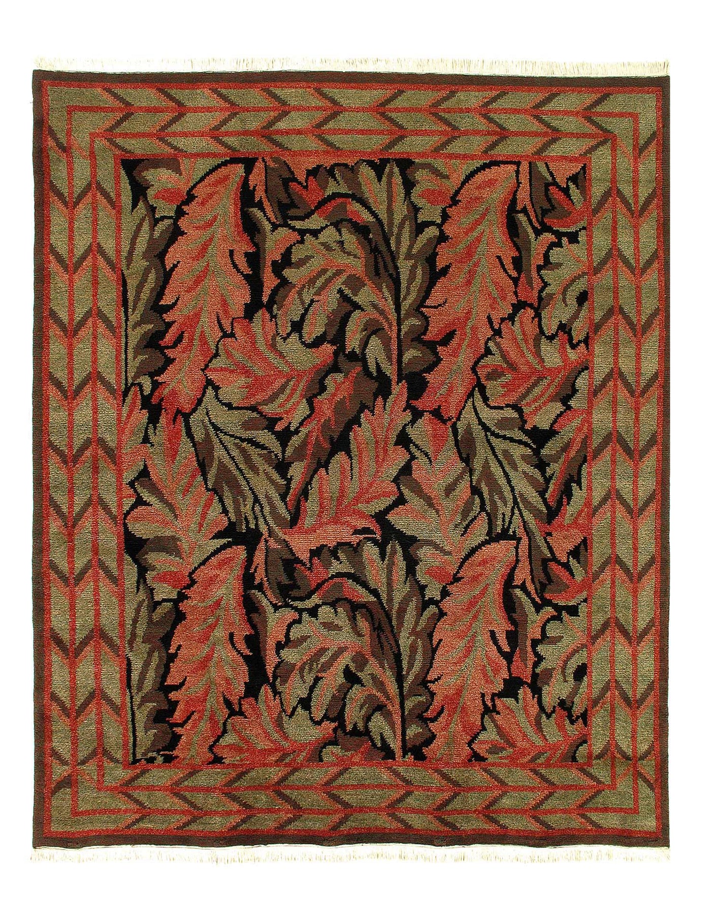 Canvello Fine Hand Knotted Indian Agra rug - 8'2'' X 9'9'' - Canvello