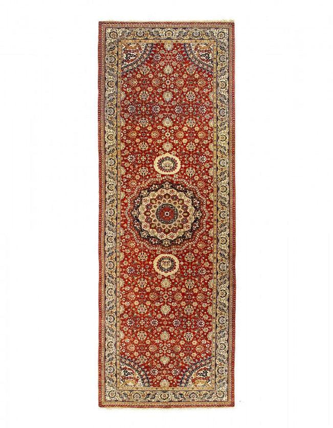 Canvello Fine Hand Knotted Indian Agra runner 6'1''X 18' - Canvello