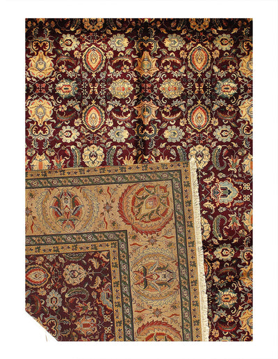 Canvello Fine Hand Knotted Indian Agra square Rug - 10' X 14' - Canvello