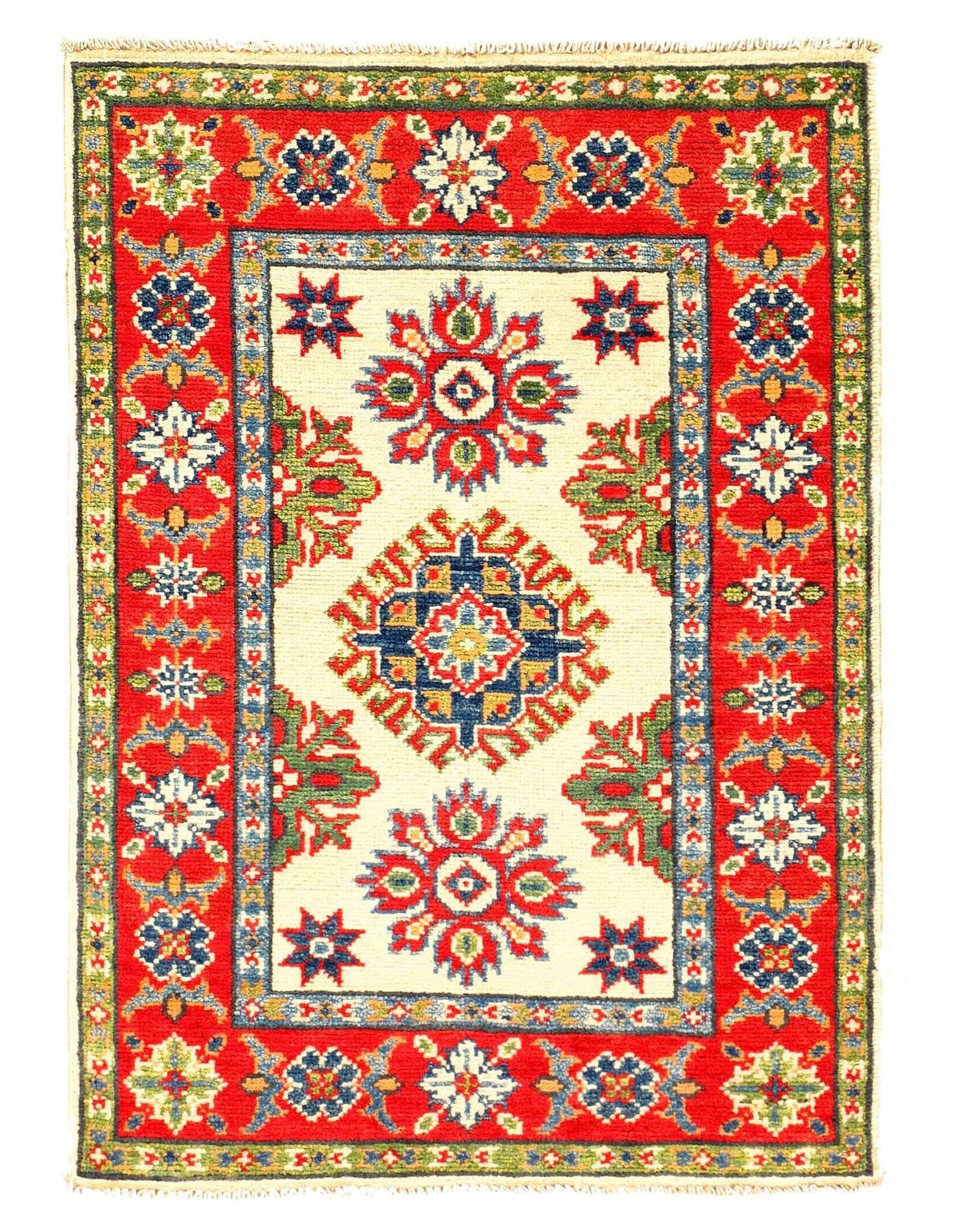 Alfombra Kazak fina anudada a mano Canvello - 2' X 3'