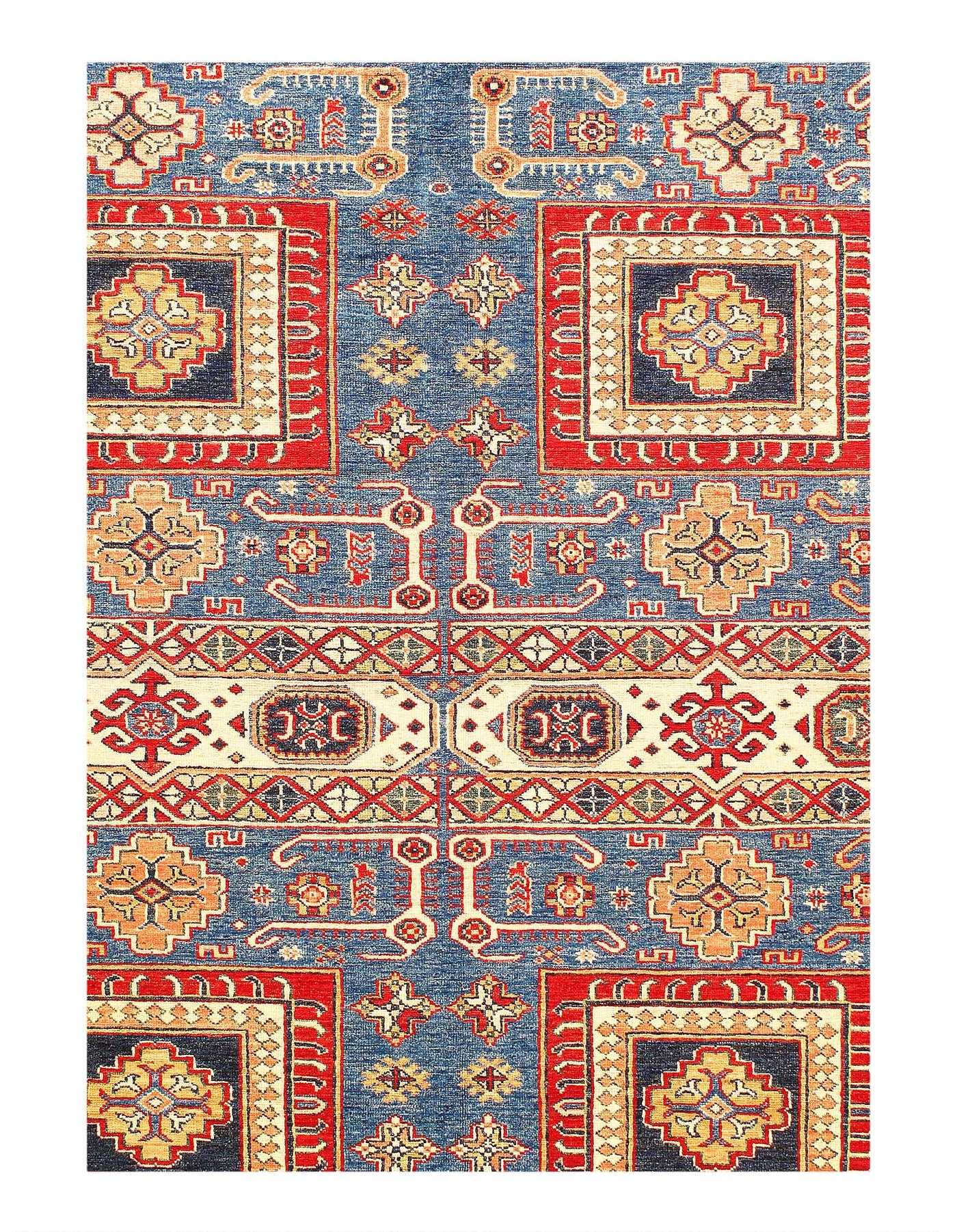 Canvello Fine Hand Knotted Kazak Area Rug - 8' X 10' - Canvello