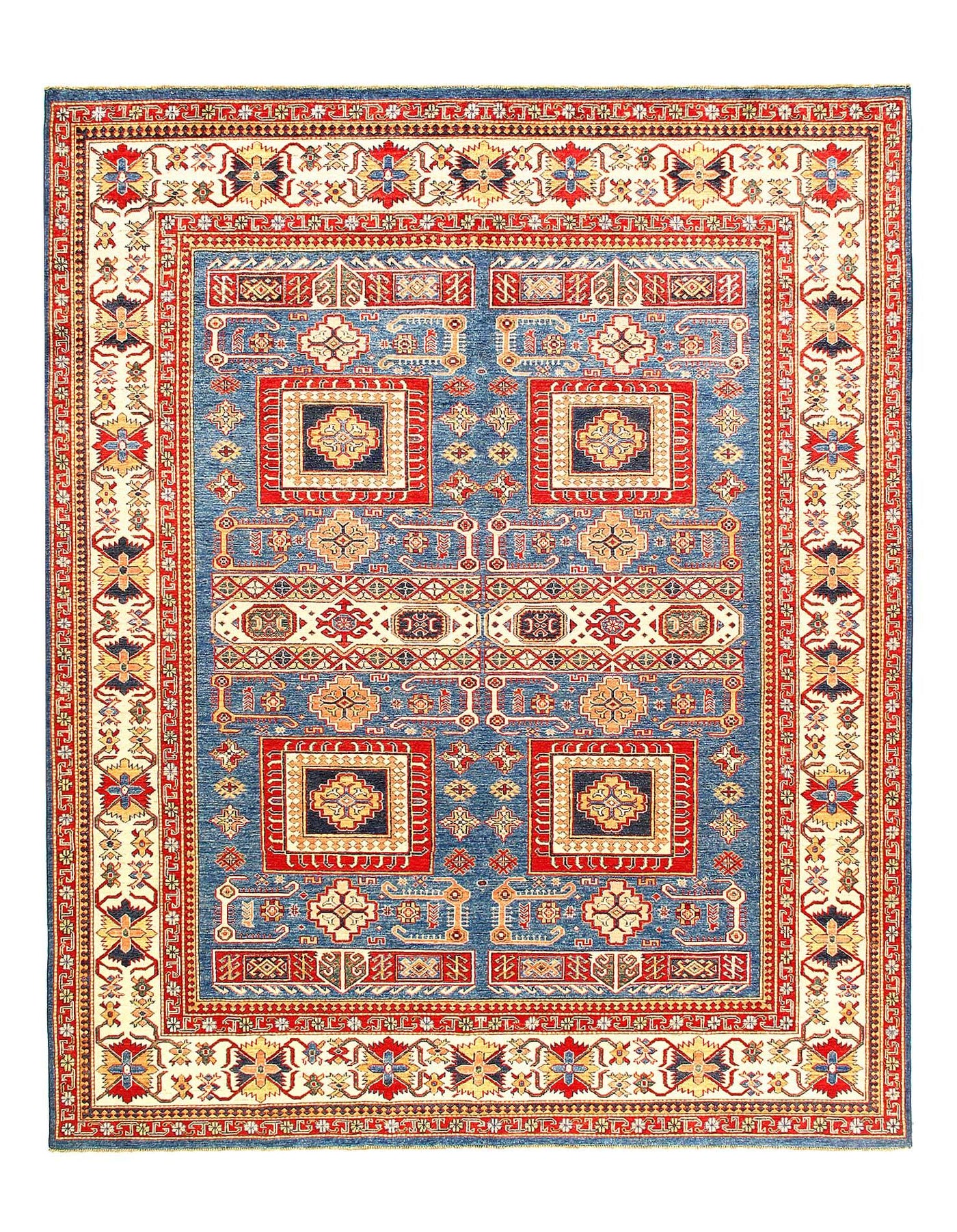 Canvello Fine Hand Knotted Kazak Area Rug - 8' X 10' - Canvello