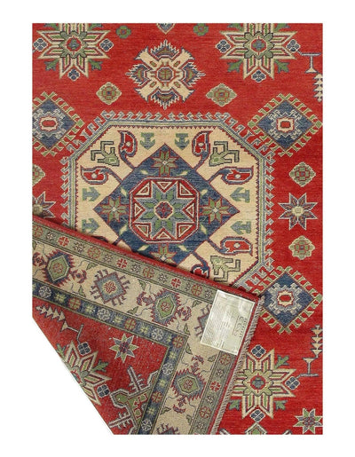 Canvello Fine Hand Knotted Kazak Design Rug - 5' X 6'7" - Canvello