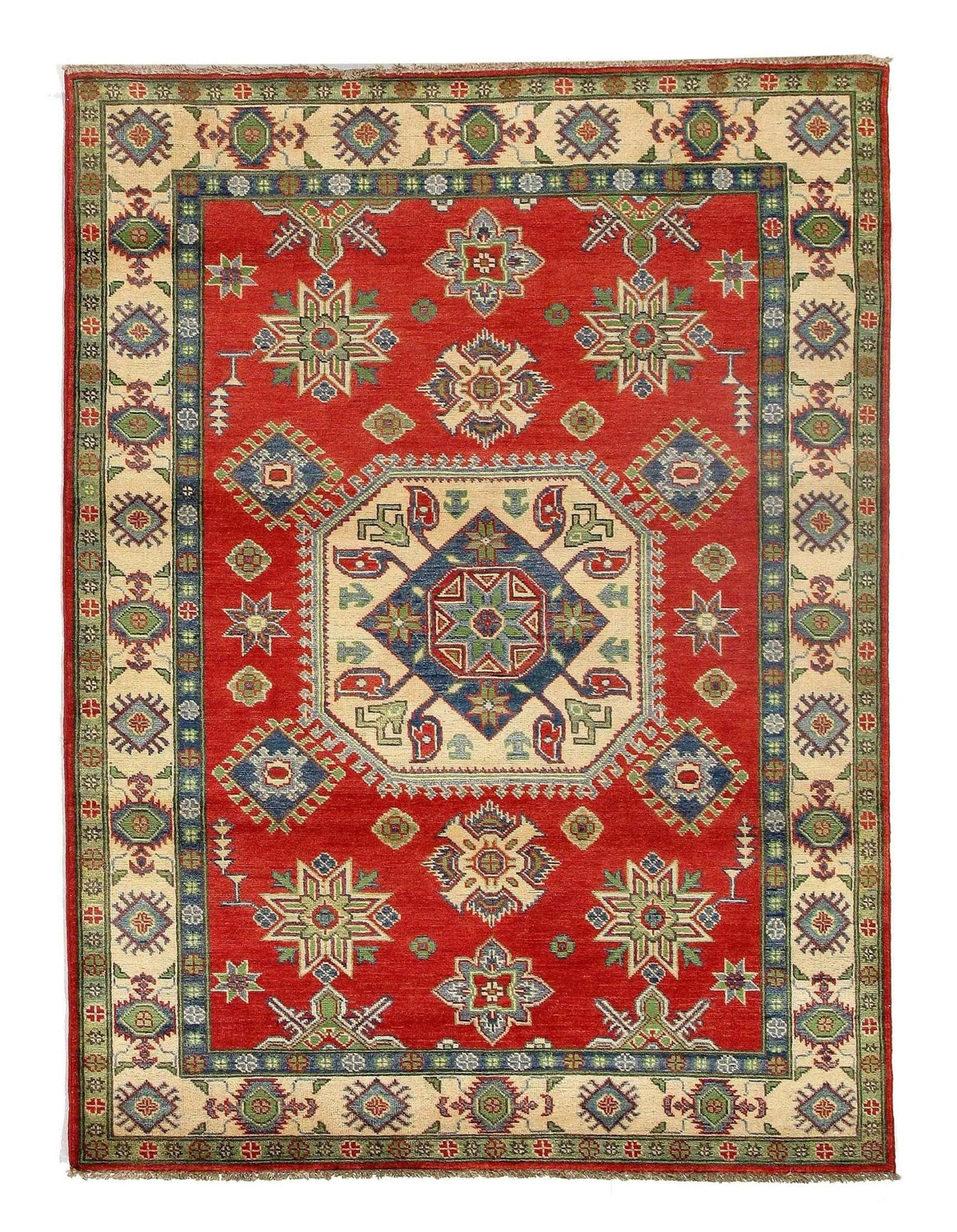 Alfombra fina de diseño Kazak anudada a mano Canvello - 5' X 6'7"