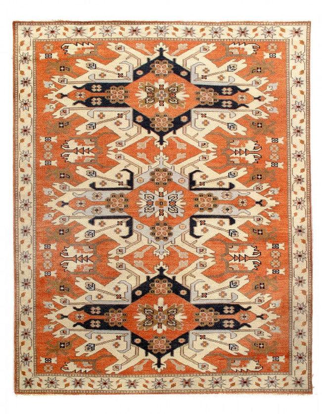 Canvello Fine Hand Knotted Kazak Design Rug - 7'11'' X 10'1'' - Canvello