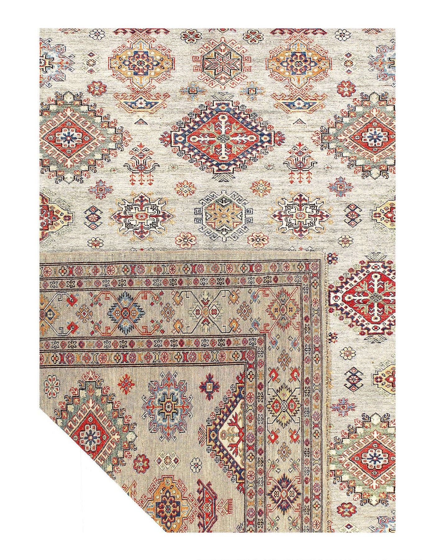 Canvello Fine Hand Knotted Kazak design Rug - 8'4'' X 9'8'' - Canvello