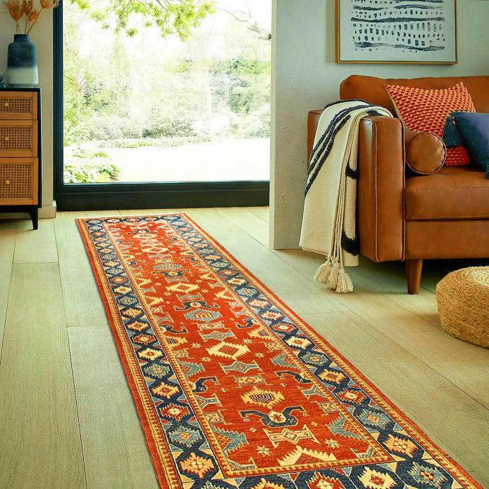 Canvello Fine Hand Knotted Kazak design Runner 2'9'' X 9'7'' - Canvello