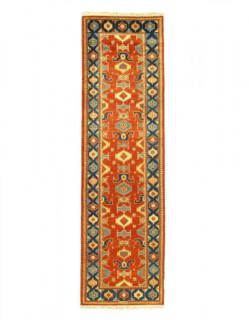 Canvello Fine Hand Knotted Kazak design Runner 2'9'' X 9'7'' - Canvello