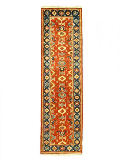 Canvello Fine Hand Knotted Kazak design Runner 2'9'' X 9'7'' - Canvello