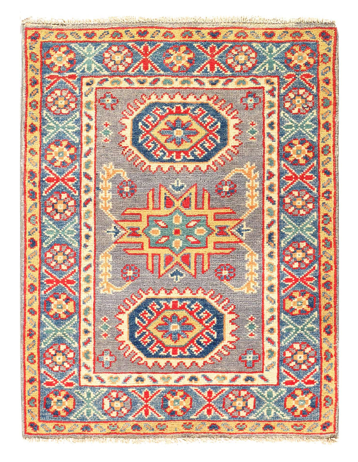 Canvello Fine Hand Knotted Kazak Rug - 2' X 3'
