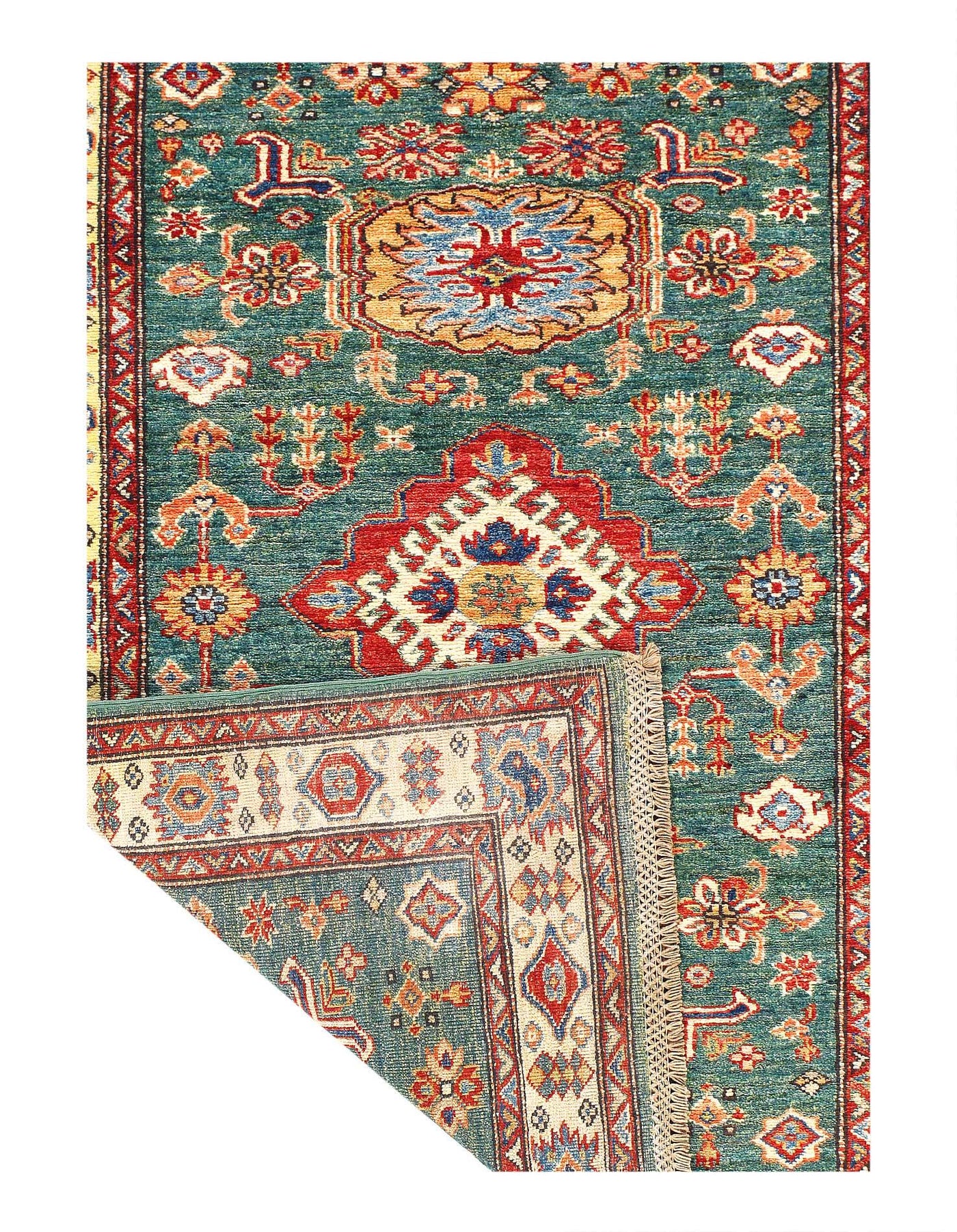 Canvello Fine Hand Knotted Kazak Rug - 3'5'' X 5' - Canvello