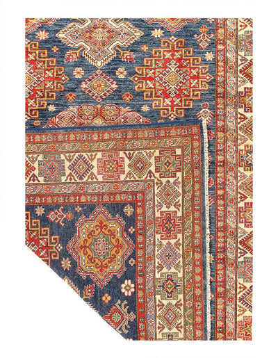 Canvello Fine Hand Knotted Kazak Rug - 5'9'' X 7'9'' - Canvello