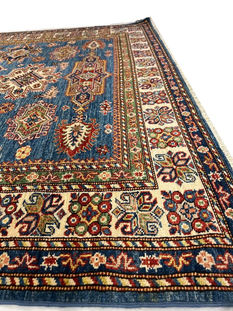 Canvello Fine Hand Knotted Kazak Rug - 5'9'' X 8' - Canvello