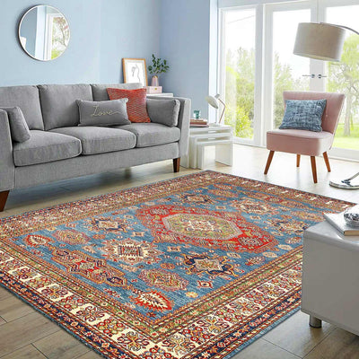 Canvello Fine Hand Knotted Kazak Rug - 5'9'' X 8' - Canvello