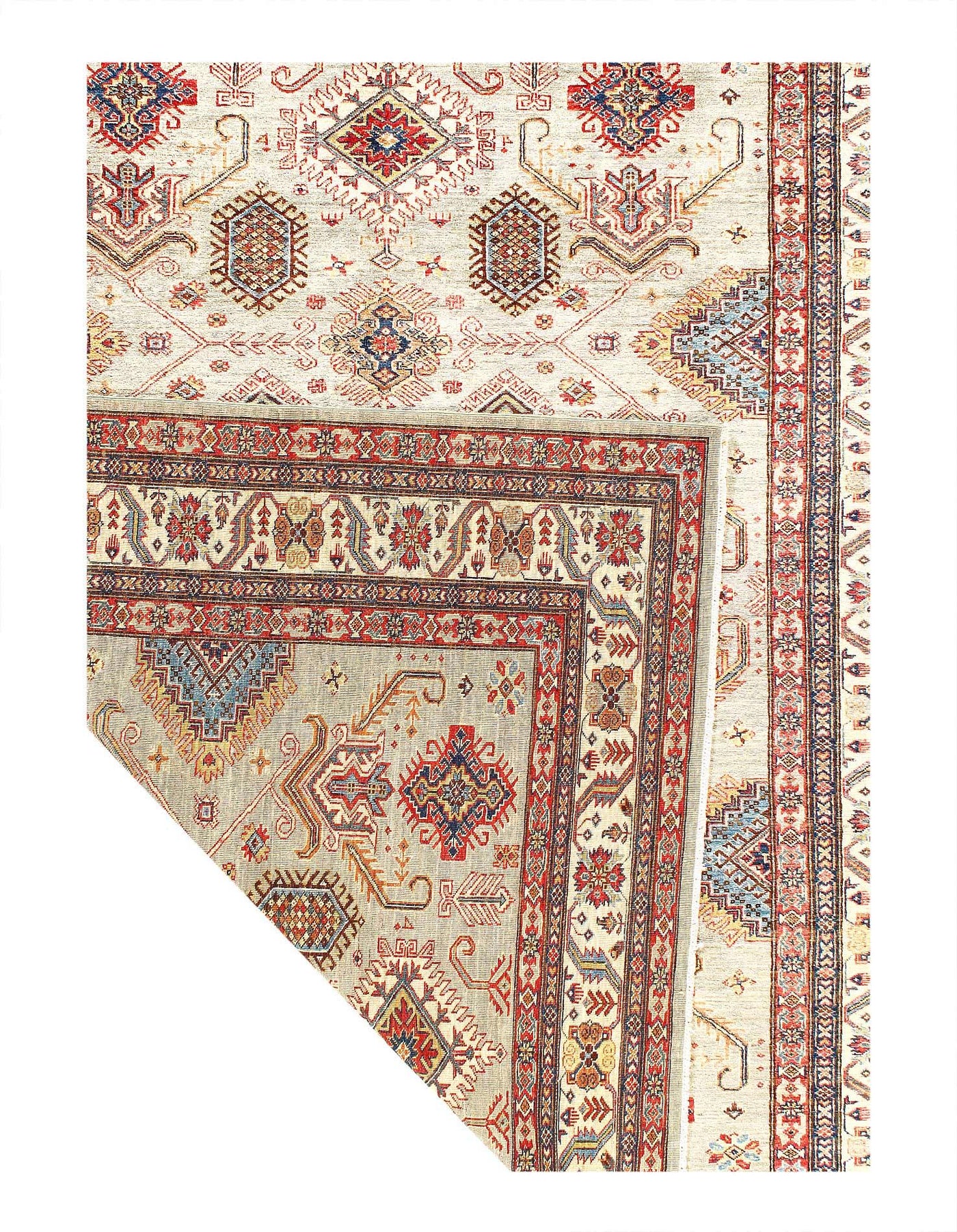 Canvello Fine Hand Knotted Kazak Rug - 8' X 9'7'' - Canvello