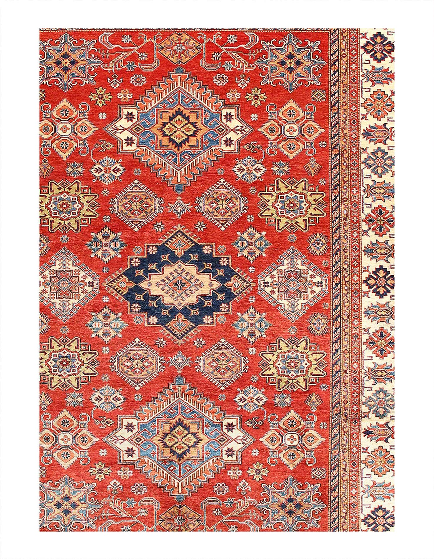 Canvello Fine Hand Knotted Kazak Rug - 9' X 12'2'' - Canvello