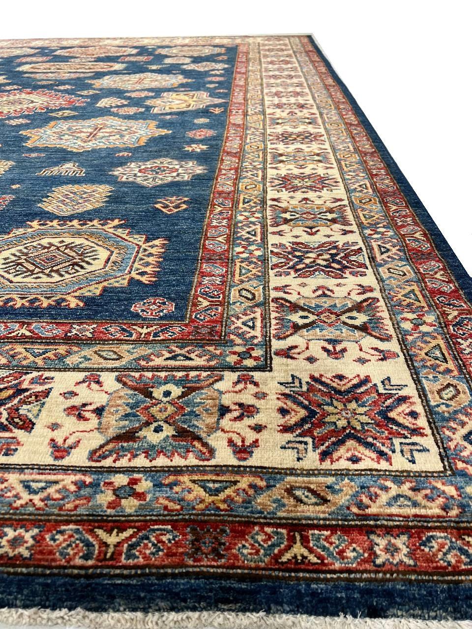 Canvello Fine Hand Knotted Kazak Rug - 9' X 12'3'' - Canvello