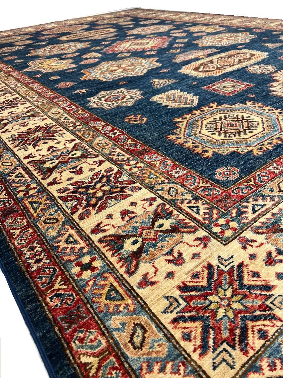 Canvello Fine Hand Knotted Kazak Rug - 9' X 12'3'' - Canvello