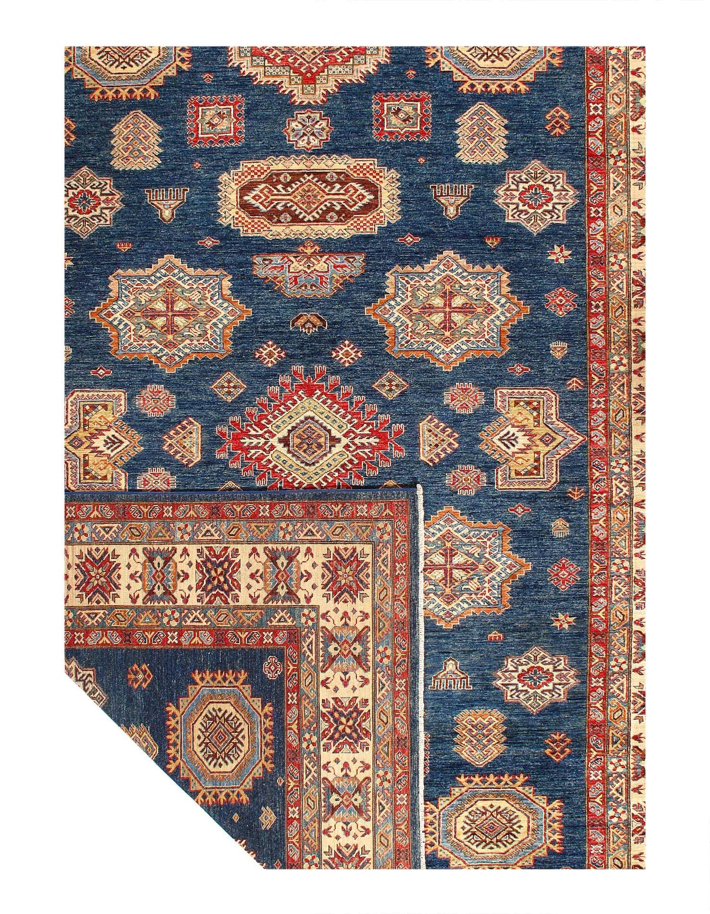 Canvello Fine Hand Knotted Kazak Rug - 9' X 12'3'' - Canvello