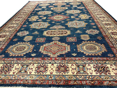 Canvello Fine Hand Knotted Kazak Rug - 9' X 12'3'' - Canvello