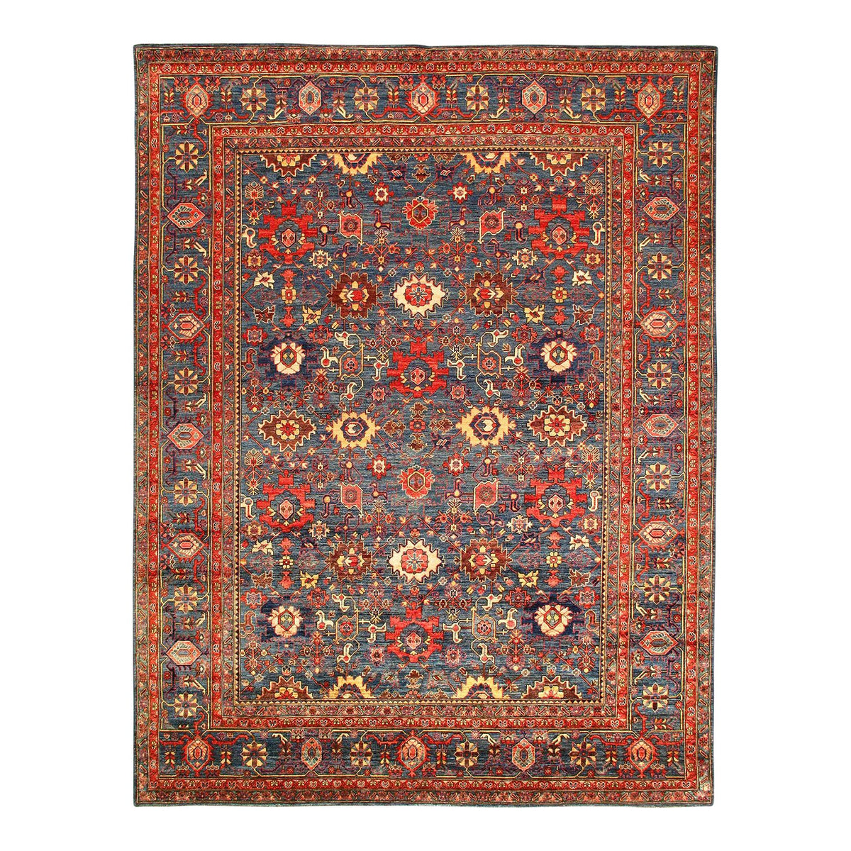 Canvello Fine Hand Knotted Kazak Rug - 9′2″ × 11′10″