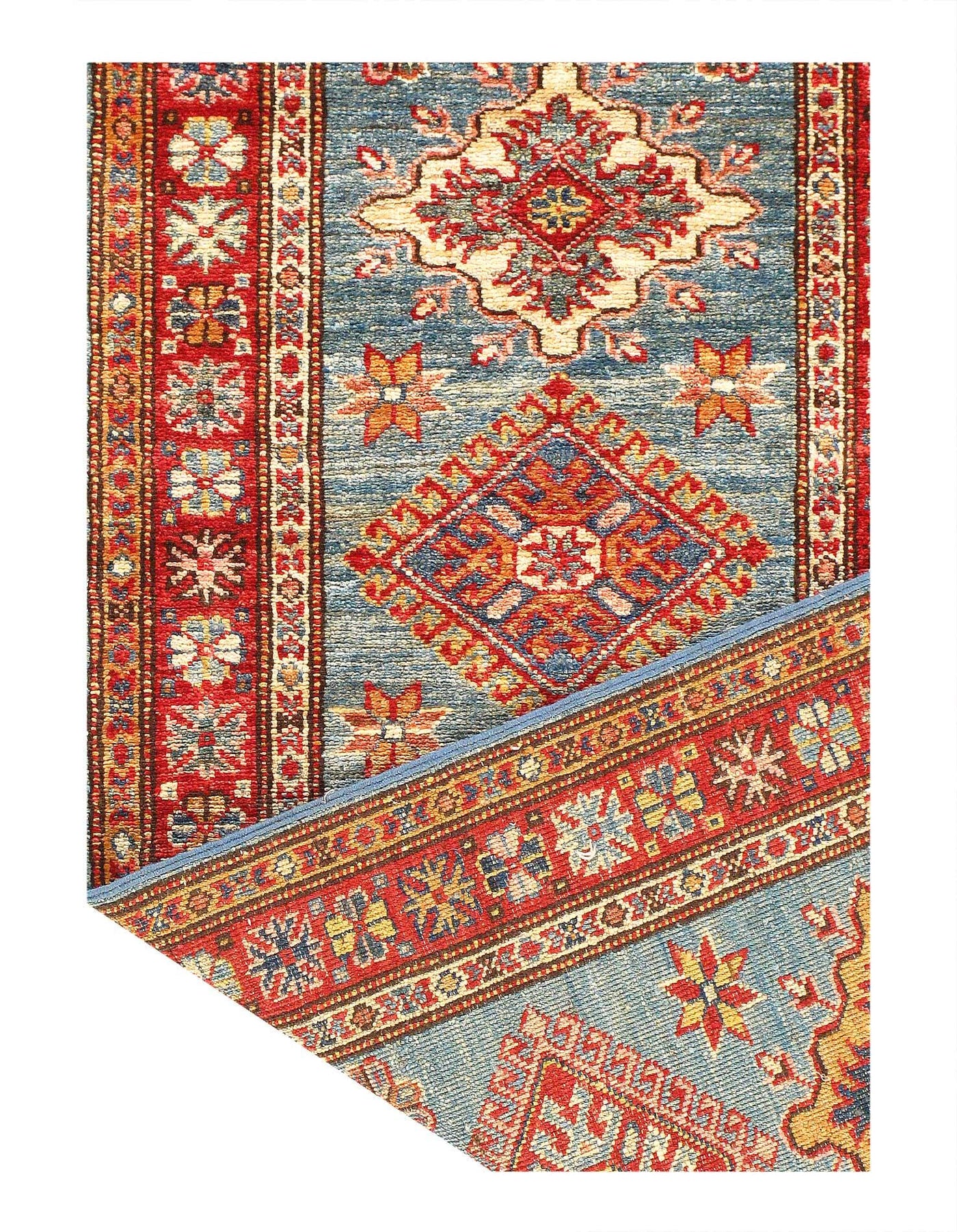 Canvello Fine Hand Knotted Kazak Runner - 2' X 6'2'' - Canvello