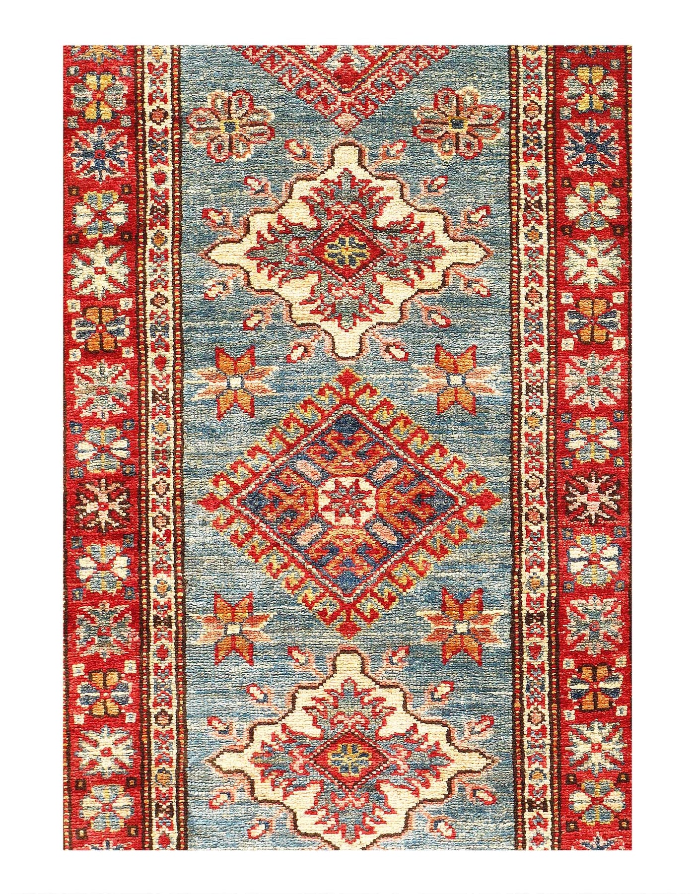 Canvello Fine Hand Knotted Kazak Runner - 2' X 6'3'' - Canvello