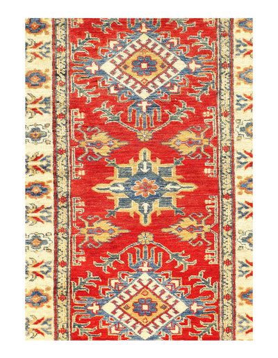 Canvello Fine Hand Knotted kazak Runner - 2'10" X 9'7" - Canvello