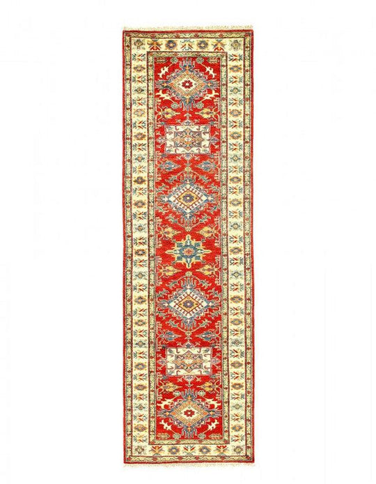 18 世紀古董高加索哈薩克羊毛客廳地毯 - 3'7'' X 7'5''