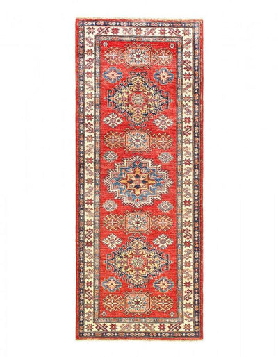 Canvello Fine Hand Knotted Kazak Runner - 2'6''X 6'5'' - Canvello