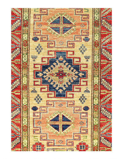 Canvello Fine Hand Knotted kazak Runner - 2'7" X 8'3" - Canvello