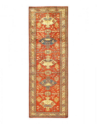 Canvello Fine Hand Knotted kazak Runner Rug - 3' X 8'8'' - Canvello