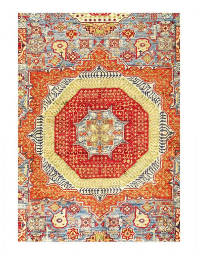 Canvello Fine hand Knotted Mamluk Design - 5'8" X 8' - Canvello