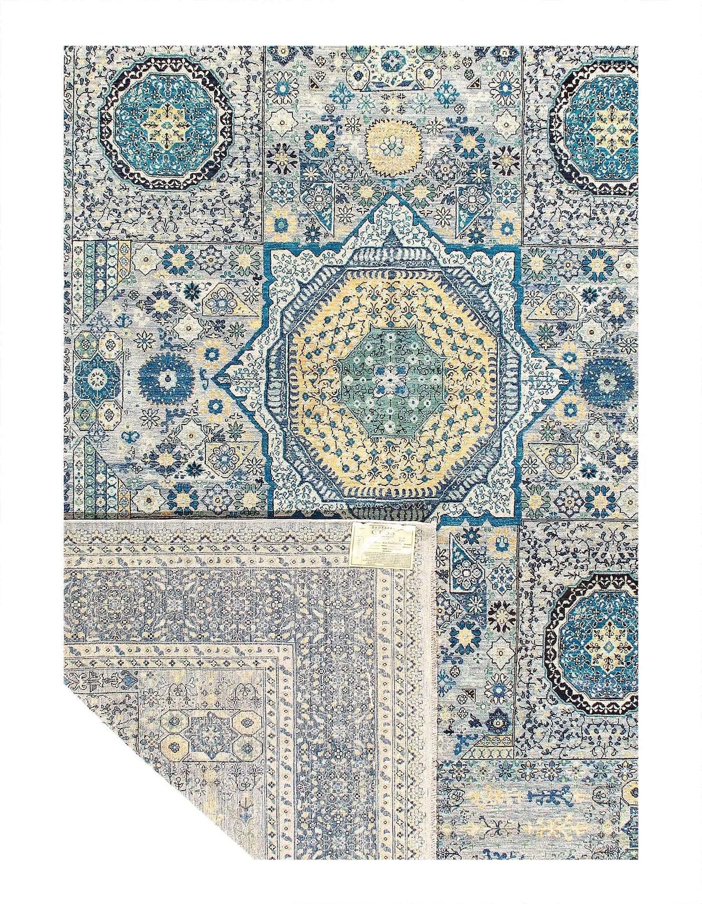 Canvello Fine Hand Knotted Mamluk Design - 9'1" X 12'5" - Canvello