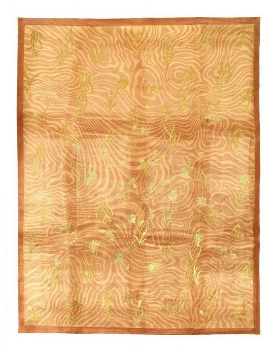 Alfombra moderna de seda y lana anudada a mano fina Canvello 9'1'' X 12'1''