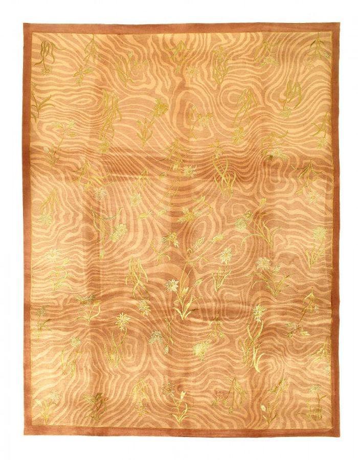 Canvello Fine Hand Knotted Modern silk & wool Rug 9'1'' X 12'1'' - Canvello