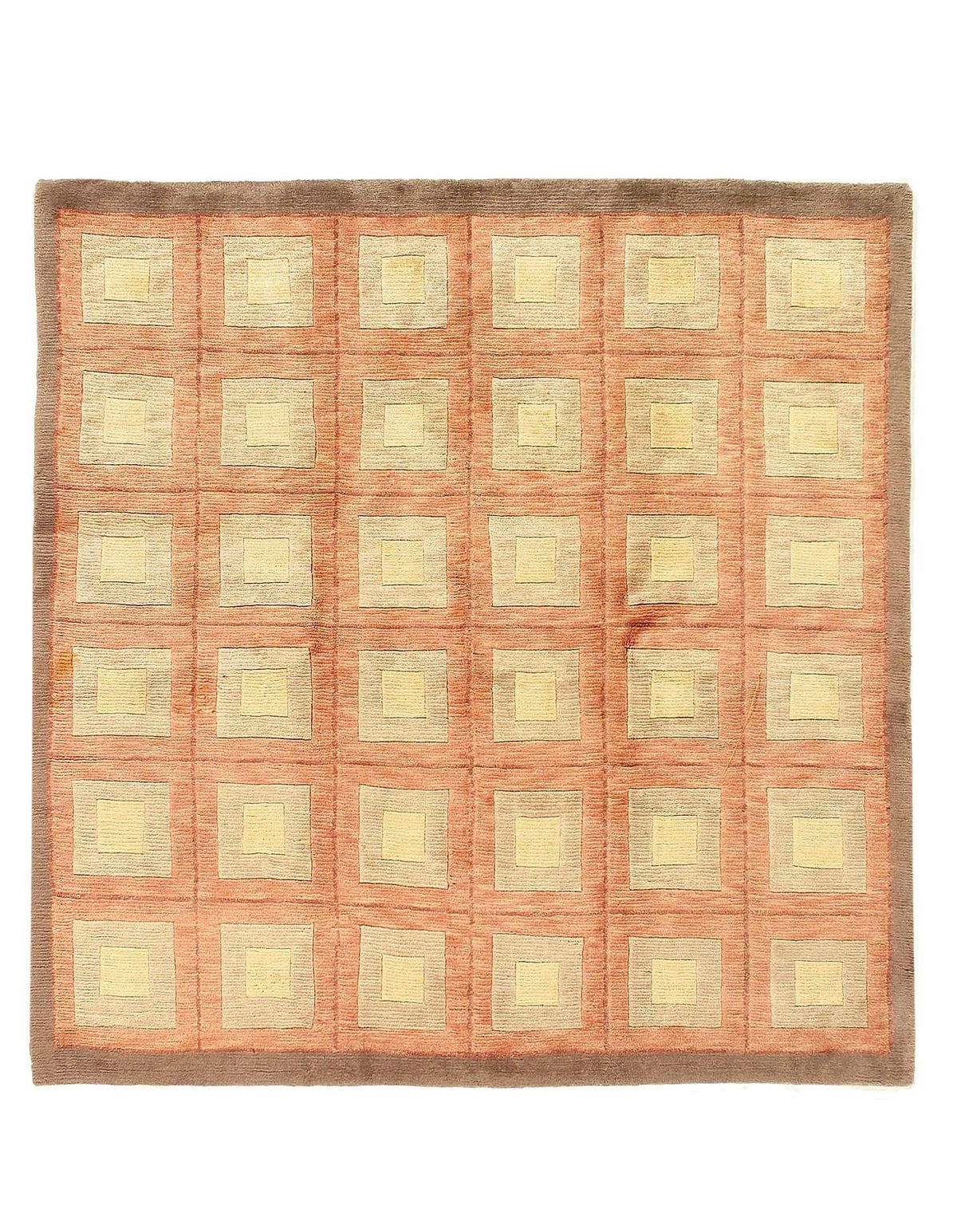 Canvello Fine Hand Knotted Modern square Rug - 6" X 6"