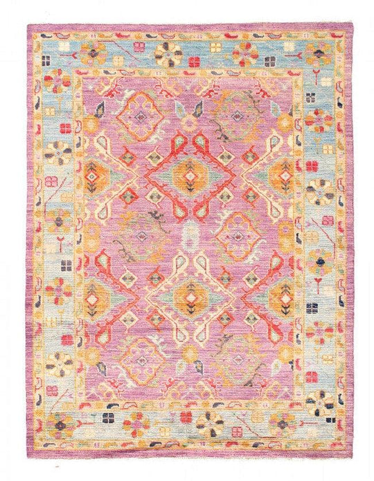 Alfombra de lana kazaka caucásica antigua del siglo XVIII para sala de estar - 3'7'' X 7'5''