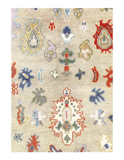 Canvello Fine Hand Knotted Oushak Design Rug - 5' X 8' - Canvello