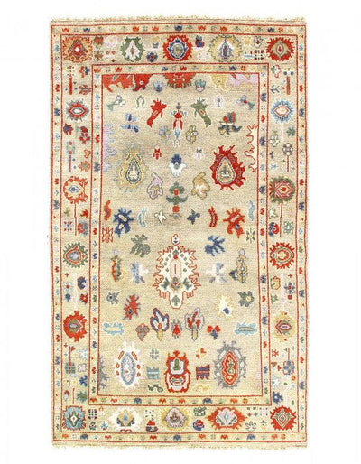 Canvello Fine Hand Knotted Oushak Design Rug - 5' X 8'