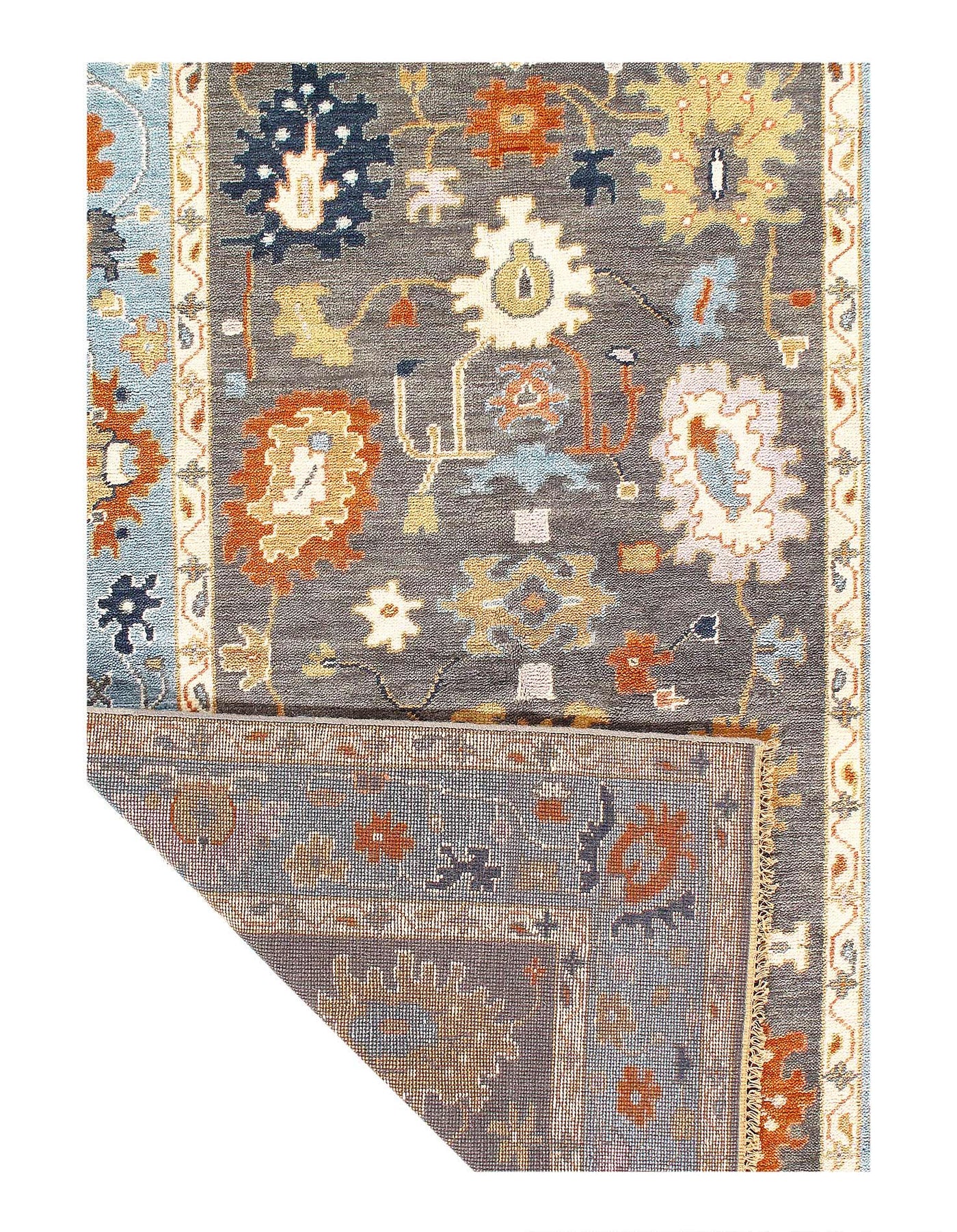 Canvello Fine Hand Knotted Oushak Design Rug - 5'2'' X 8'1'' - Canvello