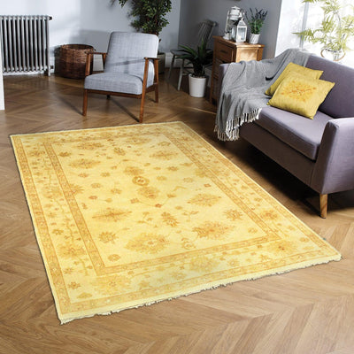 Canvello Fine Hand Knotted Oushak Design Rug - 6'4'' x 9' - Canvello