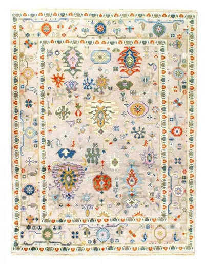 Canvello Fine Hand Knotted Oushak Design Rug - 9'1'' X 12'