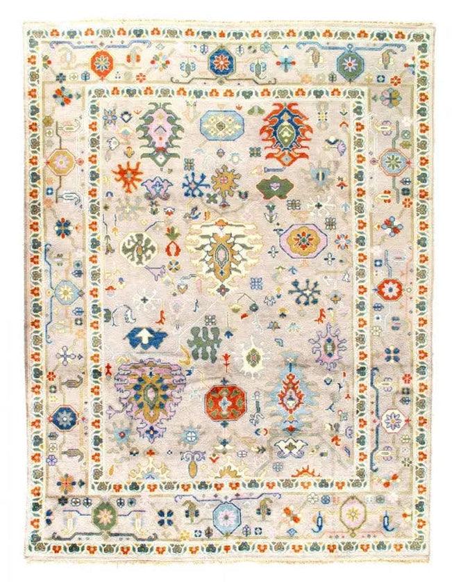 Canvello Fine Hand Knotted Oushak Design Rug - 9'1'' X 12' - Canvello