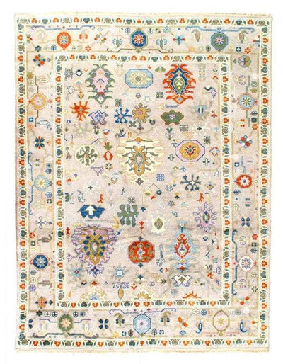 Canvello Fine Hand Knotted Oushak Design Rug - 9'1'' X 12' - Canvello