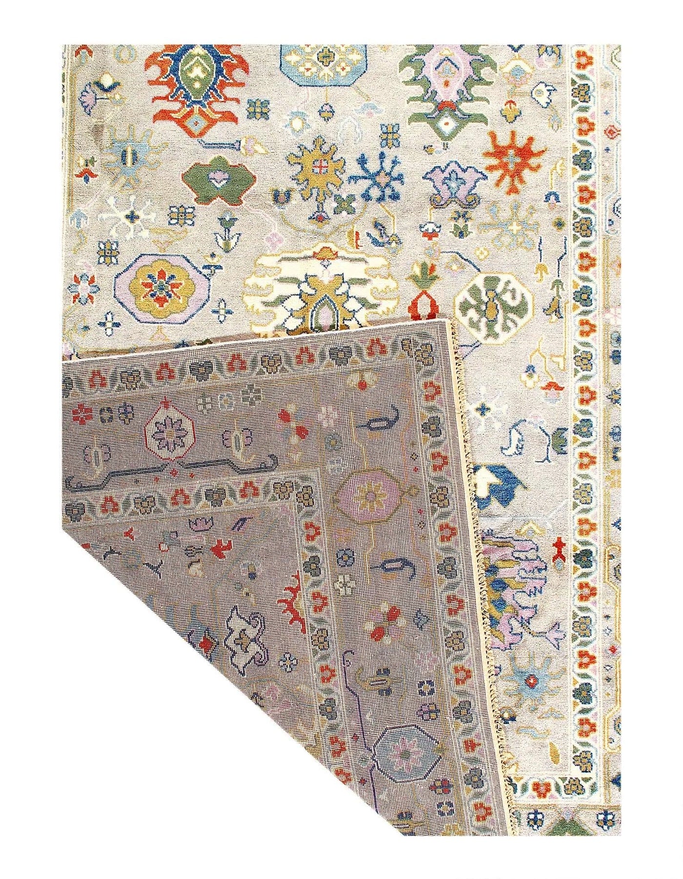 Canvello Fine Hand Knotted Oushak Design Rug - 9'1'' X 12' - Canvello